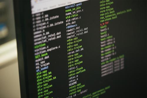 Programming code on a computer screen