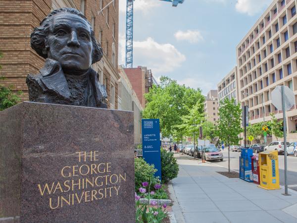 Bust of George Washington on main campus